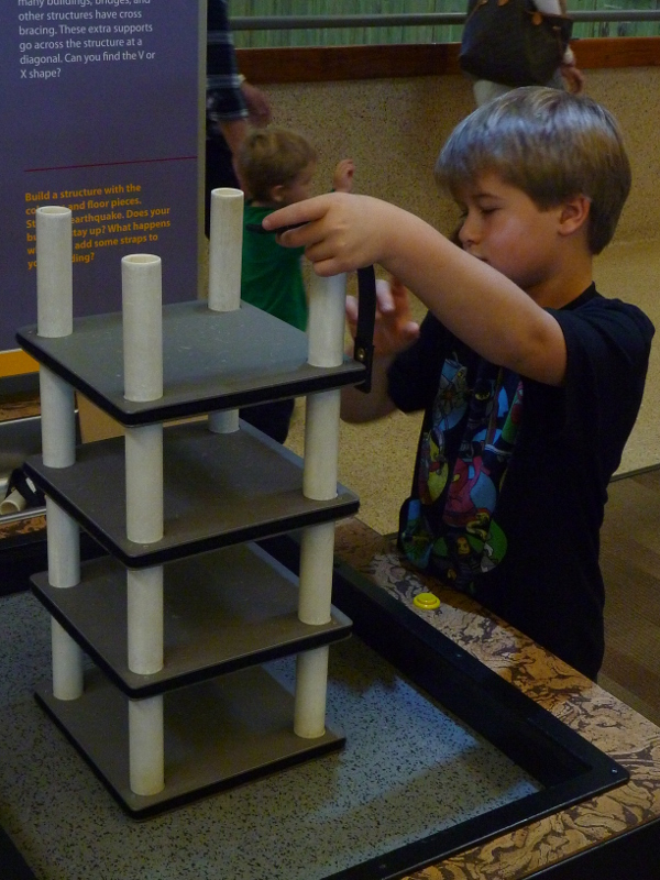 Building and shaking a tower at Reno's Discovery Museum