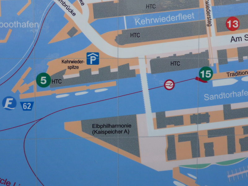 Map of Hamburg's Philharmonic Auditorium and surroundings