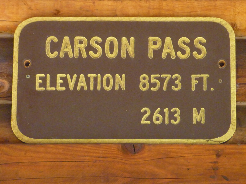 Carson Pass elevation posted at Information Center entrance
