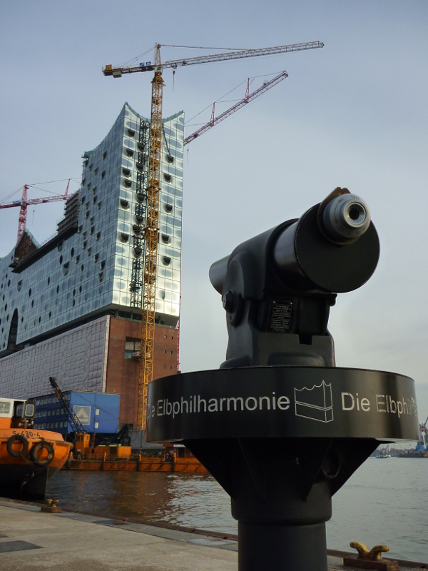 Hamburg's philharmonc auditorium seen from the north